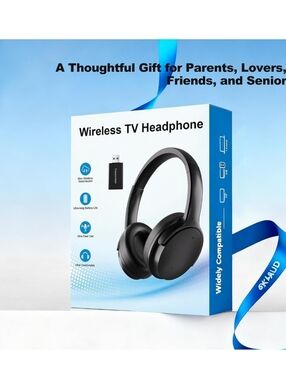 Wireless TV Headphones - Black